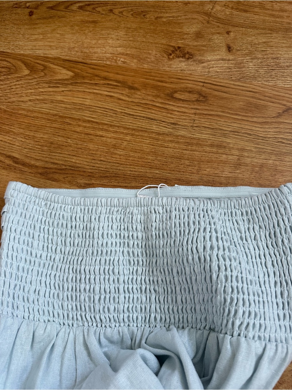 New Caroline Constas Strapless Pleated Maxi Dress S Linen Blend Baby Blue - Picture 12 of 12